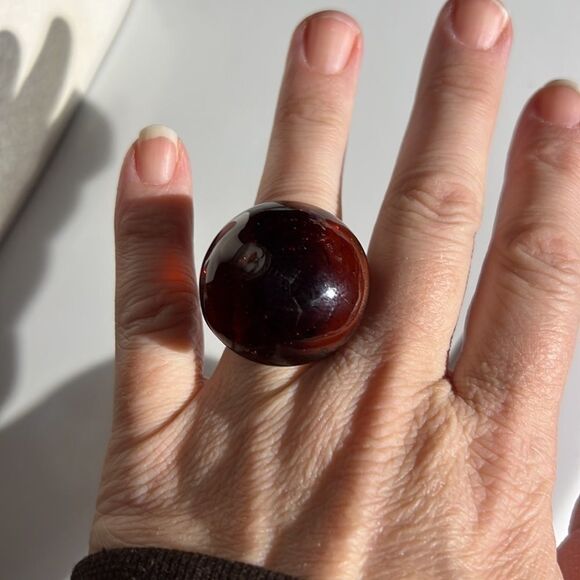 Hand Blown Glass Ring Size 7 - 7.25 - Picture 5 of 15